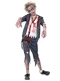 Smiffys Disfraz de colegial zombi, con pantalón, chaqueta, falsa camisa y...