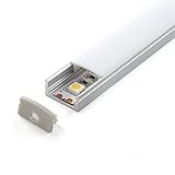 LEDUNI ® Perfil de Aluminio para Tira LED Superficie 1 Metro Ideal para Tira...