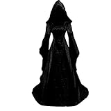 beautyjourney Vestido de túnica con Capucha de época Medieval de Mujer Tamaño...