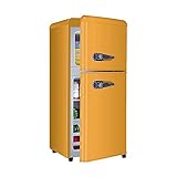 ZR Refrigerador Retro Europeo, Refrigerador De Doble Puerta para Refrigeración...