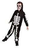 Rubies Disfraz Esqueleto para niños, Jumpsuit con estampado esqueleto brilla en...