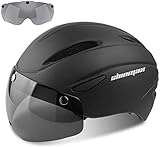 Shinmax Casco Bicicleta Certificato CE, Casco Bici Adulto con Occhiali Magnetici...