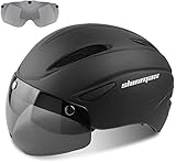 Shinmax Casco Bicicleta Certificato CE, Casco Bici Adulto con Occhiali Magnetici...