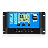 Thlevel 30A Controlador de Carga Solar 12V/24V Panel Solar Inteligente Regulador...