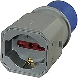 Electraline 80863 Adaptador Enchufe a 3 Polos Industrial IEC Enchufe polivalente...