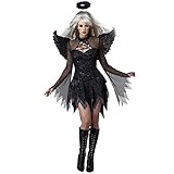 Disfraces de Mujer de Halloween Black Bat Fallen Angel Devil Vampire Witch Dress...