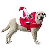 Idepet Trajes para Perros Navidad, Disfraz de Gato Navidad con Papá Noel...