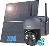 Xega® 3G/4G LTE Cámara Vigilancia Exterior con 20W Panel Solar 20.000 mAh...