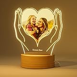 Bemaystar Lámpara Personalizada con Foto de Corazón LED para Mamá Originales...