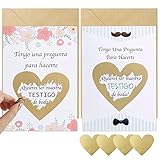 BETESSIN 2pcs Tarjeta Rasca con Sobre Tarjeta Anuncio Boda Doble Caras Tarjeta...