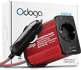 Odoga inversor 12v a 220v 300W para Coche, Convertidor con USB-C y USB-A -...