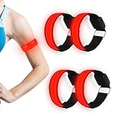 Nasharia Banda Reflectante, 4 Piezas Brazalete LED Running, Alta Visibilidad y...