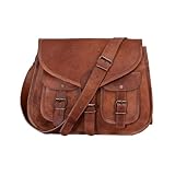 KPL - Bolso bandolera de piel para mujer, de 35,5 cm, de piel auténtica,...