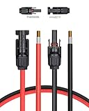 BougeRV Cable de Extensión Solar 6m (20 pies) 10AWG con Conector Hembra y Macho...