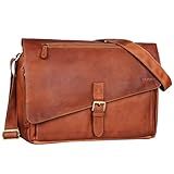 STILORD 'Merlin' Bolso bandolera grande de piel vintage Bolsa de mensajero para...