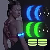 AivaToba Banda Reflectante 4 Pieza Brazalete LED Running, Visibilidad y...