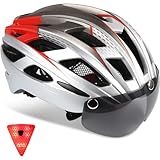 Casco Bicicleta Hombre, KINGLEAD Casco Bicicleta con Luz Casco Adulto con Visera...