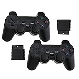 Mandos para PlayStation PS2 inalámbricos Dual Vibration, negro, 2 unidades