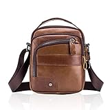 MANNUOSI Shoppers y bolsos de hombro piel autentica Bolsos para hombre vintage...