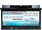 Electronicx Bateria Solar AGM 12v 100ah Marine Edition Barcos Barcas Caravanas...