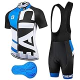 Traje Equipacion Ciclismo Hombre Verano Maillot Ciclista Manga Corta con Corto...