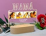 Made in Gift Lámpara de Metacrilato Personalizada “Mamá” 20x17cm con Fotos...