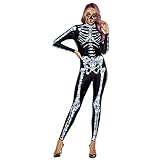 Disfraz Esqueleto Mujer Traje para Disfraces de Terror Skeleton Estampado Payaso...