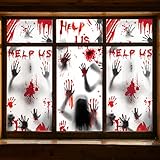 Carteles de zombis para decoración de ventanas de Halloween - 3 piezas de...