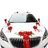 Decoración para el coche de boda, decoración de novia, pareja de rosas,...
