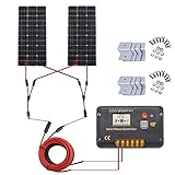 ECO-WORTHY 200 vatios (2 piezas 100 vatios) Panel solar monocristalino completo...