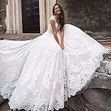 VSDEXR Glamorous Appliques Court Train A-Line Vestidos de Novia Elegante Cuello...