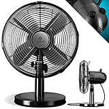 KESSER® Ventilador de mesa diseño retro carcasa metálica 80Ḟ de...