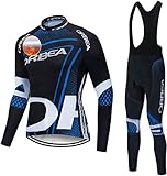 TIDH Conjunto Ropa Largos Ciclismo, Hombre Manga Larga Maillot Bicicleta+...