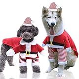 MUZIWIG Ropa de Navidad con capucha para perro, disfraz de perro, pijama para...