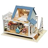 TOPINCN Kit de casa de muñecas en Miniatura de Madera DIY LED Light Furniture...