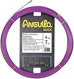 Anguila 65040007 Guía pasacables cordón Acero+Nylon, Lila, 7 Metros