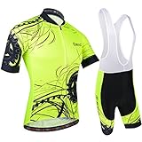 BXIO Moda Hombre Jersey de Ciclo de la Bici Amarillo Fluo Raza de Camino...