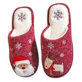 Holibanna Zapatillas de Navidad Felpa Reno Muñeco de Nieve Zapatos de Casa...