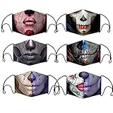 Set 6 Halloween Face Covering Adults Washable Reusable Bacteriostatic Fabric