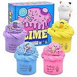 Slime Fluffy Slime Kit 4 Paquetes Kit de Limo de Mantequilla Suave Juguetes para...