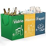 Opret Bolsas Basura Reciclaje 3 Piezas, Cubos de Basura de Reciclaje Colores con...