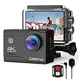 COOAU Camara Deportiva 4K30FPS 20MP WiFi con Micrófono Externo, Gran Angular...