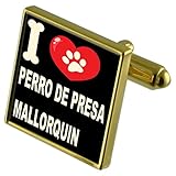 Select Gifts Me encanta mi perro Gold-Tone gemelos & Money Clip - Perro de Presa...