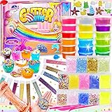 Fabrica de Slime para Niños 5+Años, kit con 18 Colores, Resplandor en Oscuro,...